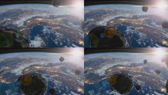 陨石飞向地球高清在线视频素材下载