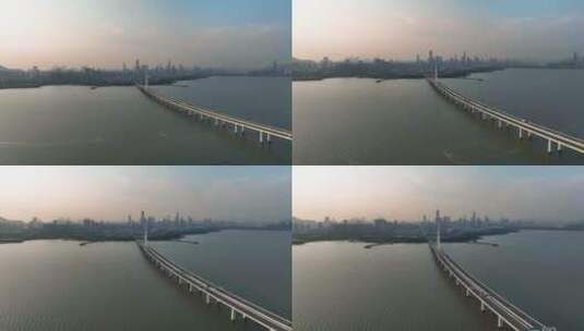 深圳湾大桥航拍高清在线视频素材下载