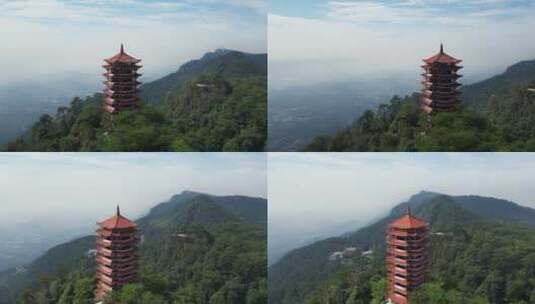 重庆北碚缙云山森林保护区自然风光航拍高清在线视频素材下载