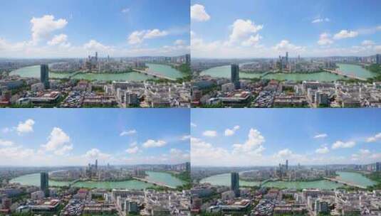 蓝天白云柳州城市全景延时高清在线视频素材下载