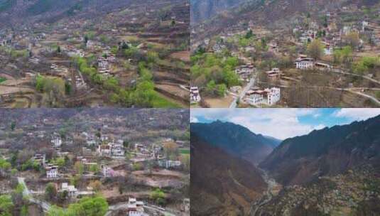 川西丹巴中路藏寨航拍高清在线视频素材下载