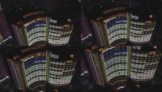 航拍长沙城市夜景建筑高清在线视频素材下载