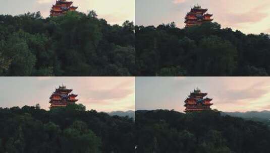 杭州城隍阁航拍升起高清在线视频素材下载