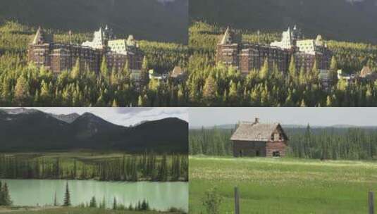 山中独栋别墅城堡高清在线视频素材下载