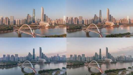 6k广州海心桥日转夜延时高清在线视频素材下载