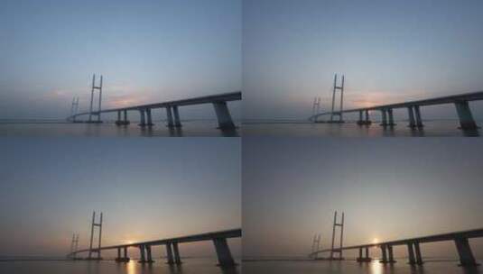 鸭绿江大桥延时 中朝界河 跨过鸭绿江高清在线视频素材下载