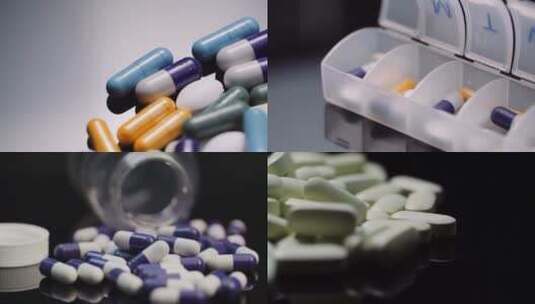 各种医学药品旋转微距拍摄 视频合集高清在线视频素材下载