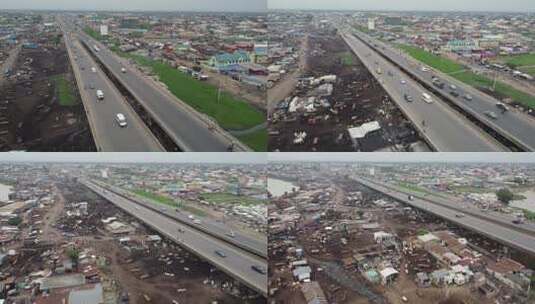 欢迎来到尼日利亚拉各斯，著名的拉各斯-伊巴丹高速公路连接奥贡州和拉各斯州。高清在线视频素材下载