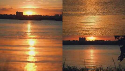 黄昏夕阳下的河水江水合集4k视频素材高清在线视频素材下载