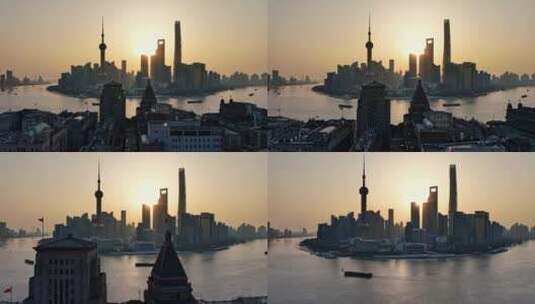 上海航拍4K陆家嘴金融城上海两会城市发展高清在线视频素材下载