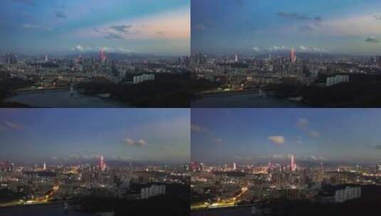 深圳城市夜景航拍延时高清在线视频素材下载