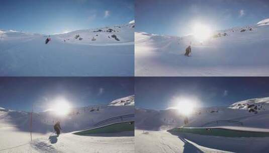滑雪者在滑雪高清在线视频素材下载