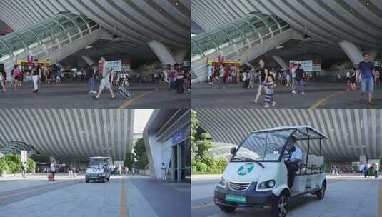 深圳北站出站口 延时拍摄   交通枢纽 交通高清在线视频素材下载