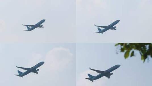 各航空公司飞机起飞升格空镜高清在线视频素材下载