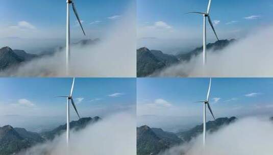 4K 风车山风力发电绿色清洁能源高清在线视频素材下载