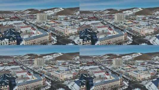 原创 内蒙古兴安盟阿尔山城市风光航拍高清在线视频素材下载