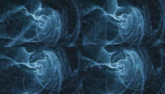 蓝色舞动的科技感粒子3D渲染高清在线视频素材下载