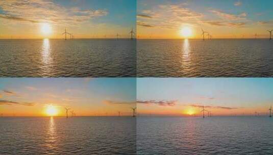 海上风力发电机高清在线视频素材下载