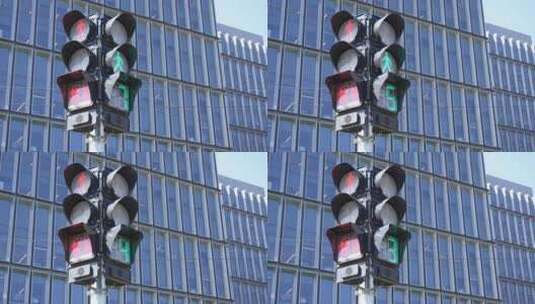 十字路口红绿灯高清在线视频素材下载