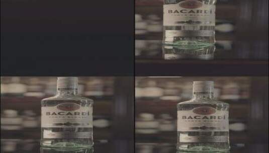 酒吧-威士忌-鸡尾酒BACARDI-调酒-上摇-近景高清在线视频素材下载
