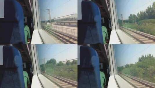 沿途火车窗外风景旅途风光实拍高清在线视频素材下载