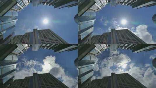 建筑中看天空高清在线视频素材下载