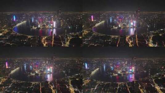 繁华上海夜景航拍高清在线视频素材下载