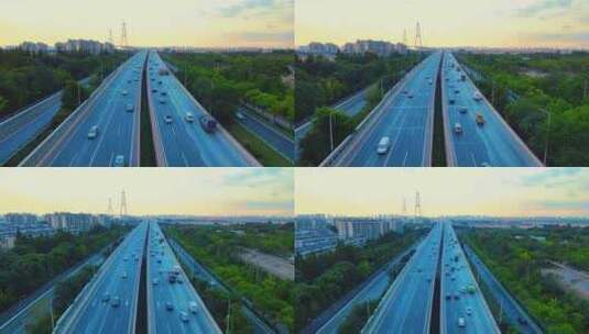 上海外环高速路/上海高架桥4K航拍高清在线视频素材下载