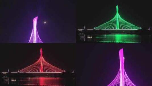 复兴大街大桥夜景高清在线视频素材下载