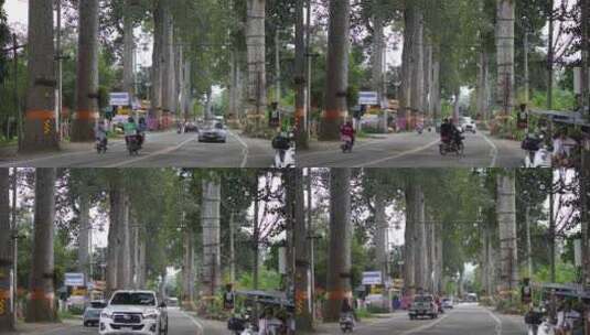 泰国清迈曼谷城市郊外郊区车辆汽车道路高清在线视频素材下载