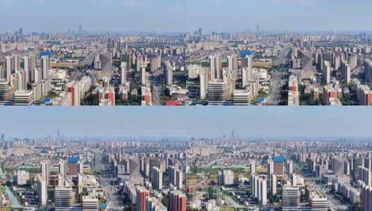 航拍扬州楼宇群楼城市建筑空景高清在线视频素材下载