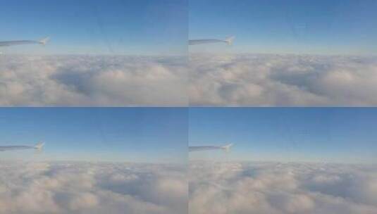 飞机发动机与天空云海高清在线视频素材下载