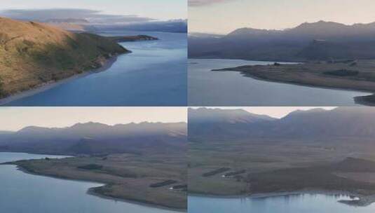 航拍新西兰特卡波湖日出风光高清在线视频素材下载