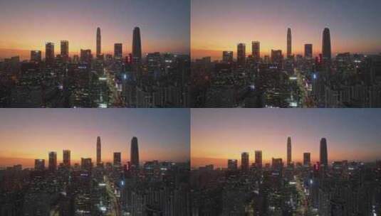深圳CBD夜景航拍高清在线视频素材下载