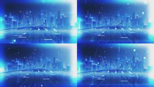 蓝色背景科技智慧城市高清在线视频素材下载