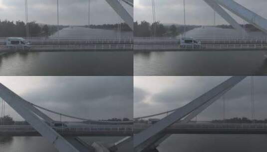 海南万宁市港北大桥航拍高清在线视频素材下载