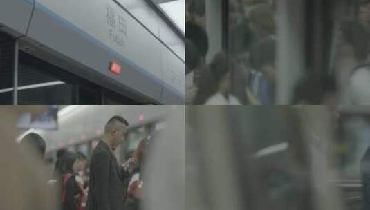 4K地铁人流候车车厢高清在线视频素材下载