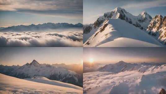 雪山山峰山脉意境风景1高清在线视频素材下载