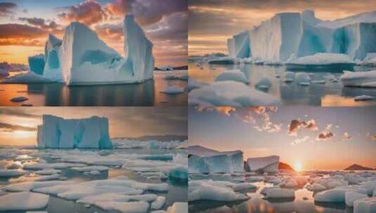 地球气候变暖冰川融化高清在线视频素材下载