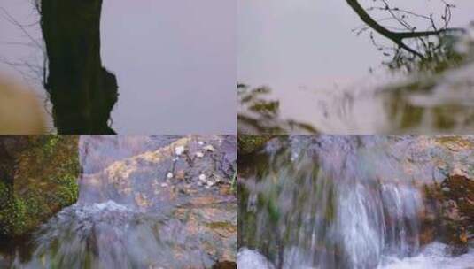 小溪流水倒影特写风景视频素材高清在线视频素材下载