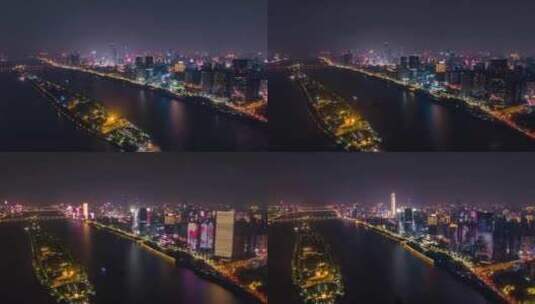 长沙_夜景航拍_长沙城市全貌007高清在线视频素材下载