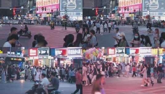 长沙-黄兴路步行街航拍001高清在线视频素材下载