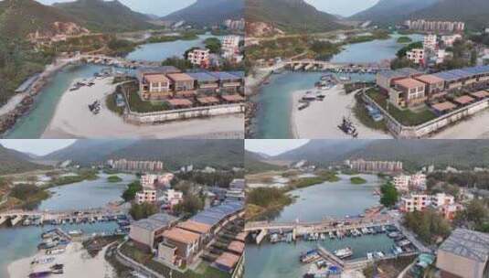 深圳东涌海滨度假村航拍高清在线视频素材下载
