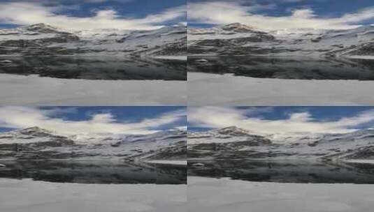 竖屏瑞士湖泊和雪山高清在线视频素材下载