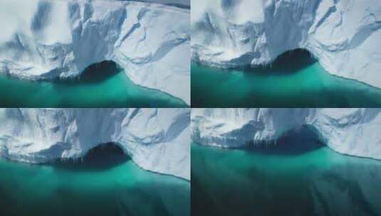 融化的南极冰川冰洞绿松石水高清在线视频素材下载