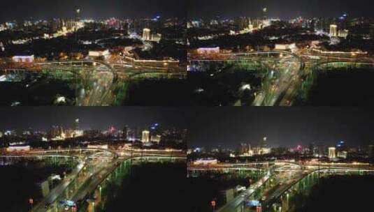 4K昆明城市天际线大景夜景航拍视频高清在线视频素材下载