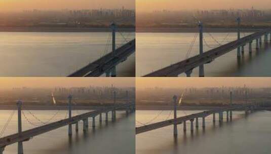 杭州钱塘江大江东江东大桥高清在线视频素材下载