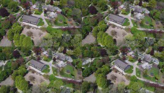 多伦多Riverdale农场的鸟瞰图4K高清在线视频素材下载