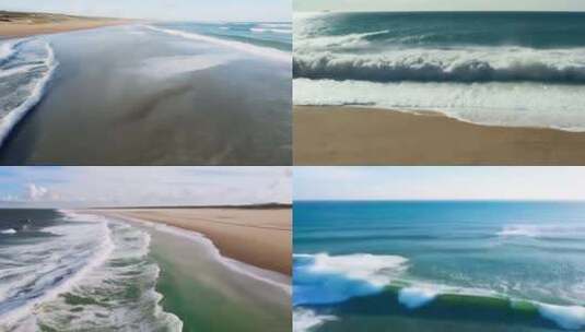 飞越海滩海浪高清在线视频素材下载