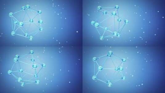 晶体玻璃的原子分子模型高清在线视频素材下载